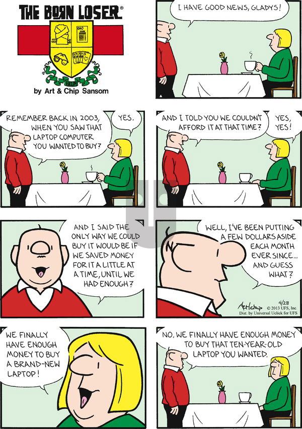 The Born Loser on Sunday April 28, 2013 Comic Strip