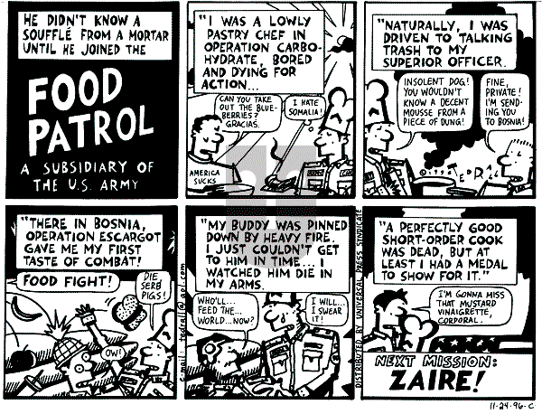 Ted Rall on Monday November 25, 1996 Comic Strip