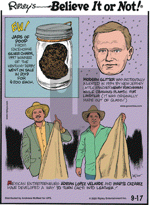 Ripley's Believe It or Not on Thursday September 17, 2020 Comic Strip