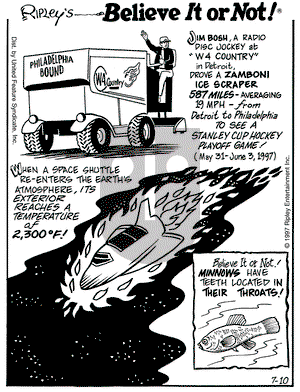 Ripley's Believe It or Not on Thursday July 10, 1997 Comic Strip