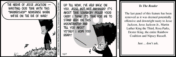 The Boondocks - Monday October 7, 2002 Comic Strip