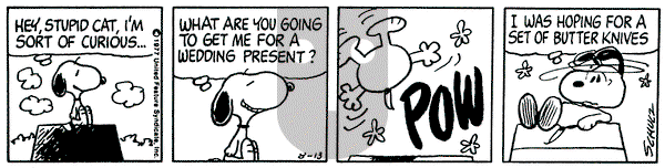 Peanuts on Saturday August 13, 1977 Comic Strip