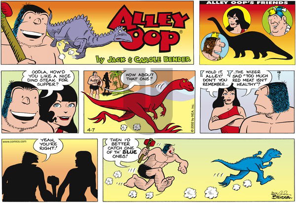 Alley Oop on Sunday April 7, 2002 Comic Strip