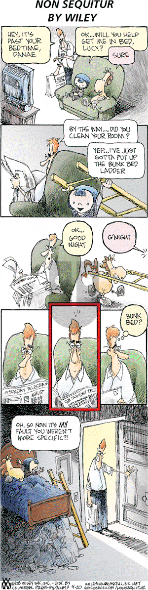 Non Sequitur on Sunday April 20, 2008 Comic Strip
