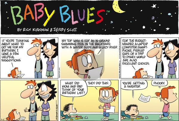 Baby Blues on Sunday July 5, 2020 Comic Strip