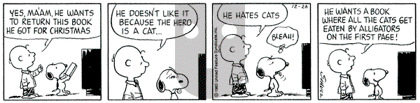 Peanuts on Thursday December 26, 1985 Comic Strip