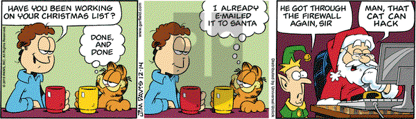 Garfield on Tuesday December 14, 2010 Comic Strip