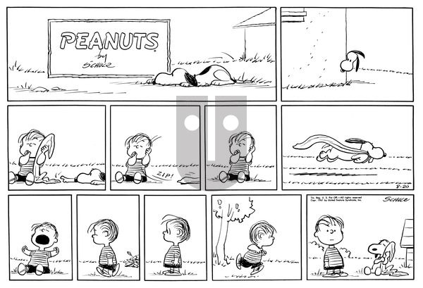 Peanuts on Sunday August 20, 1961 Comic Strip