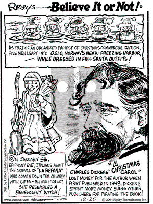 Ripley's Believe It or Not on Saturday December 25, 2004 Comic Strip