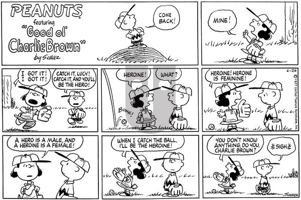 Peanuts on Sunday June 26, 1977 Comic Strip