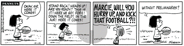 Peanuts on Friday December 12, 1975 Comic Strip