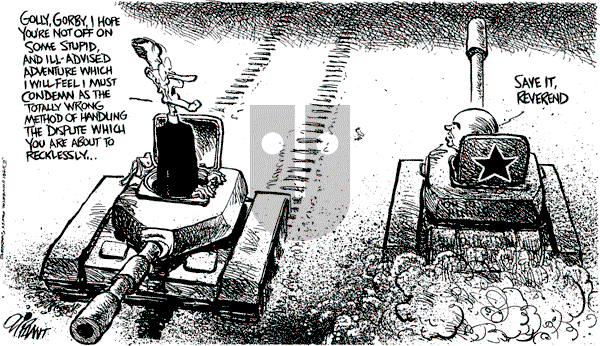 Pat Oliphant - Wednesday January 16, 1991 Comic Strip