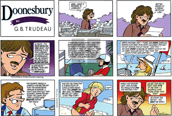 Doonesbury on Sunday August 21, 1994 Comic Strip