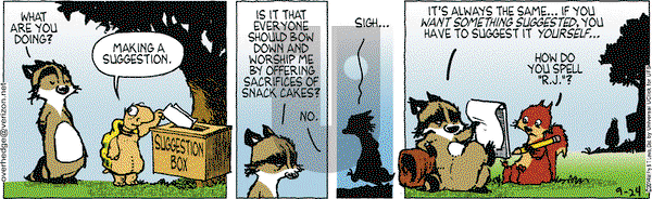 Over the Hedge on Wednesday September 24, 2014 Comic Strip