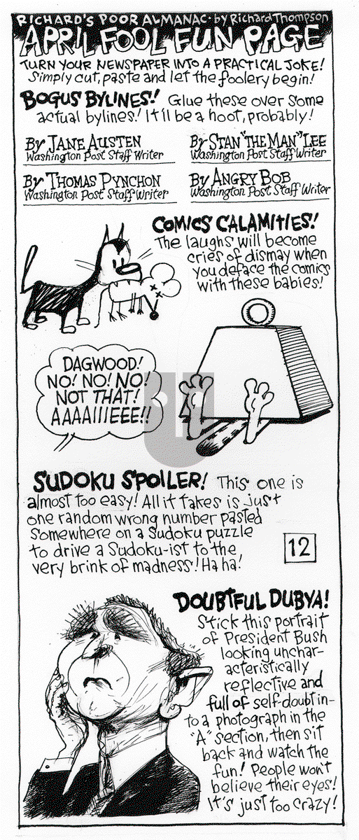 Richard's Poor Almanac on Friday April 1, 2016 Comic Strip