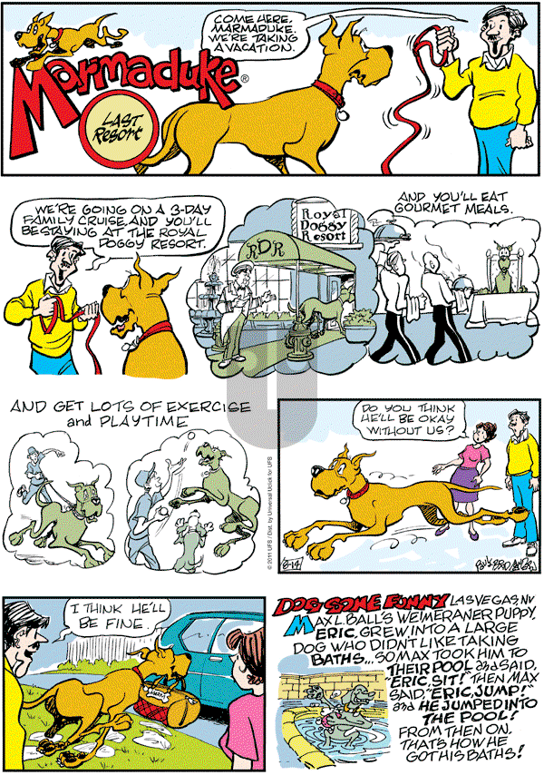 Marmaduke on Sunday August 14, 2011 Comic Strip