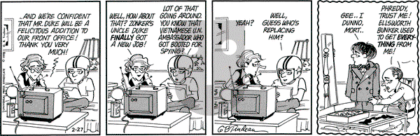 Doonesbury on Monday February 27, 1978 Comic Strip
