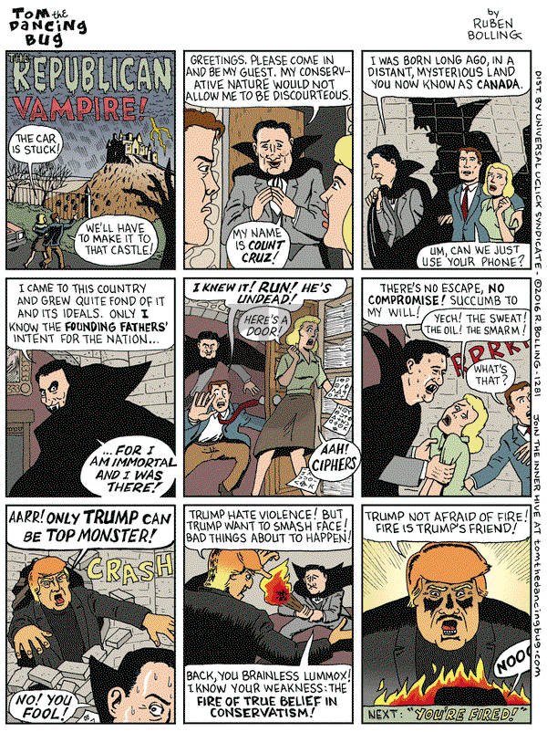 Tom the Dancing Bug on Friday March 25, 2016 Comic Strip