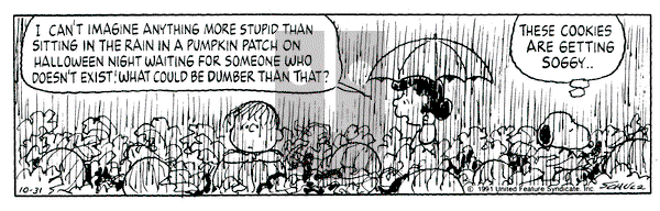 Peanuts - Thursday October 31, 1991 Comic Strip