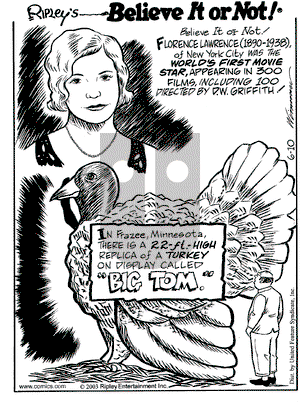 Ripley's Believe It or Not on Tuesday June 10, 2003 Comic Strip