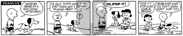 Peanuts on Tuesday November 22, 1955 Comic Strip