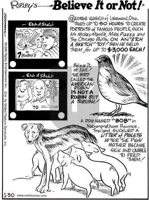 Ripley's Believe It or Not on Saturday January 30, 1999 Comic Strip