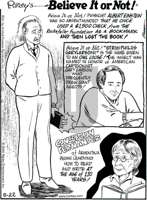 Ripley's Believe It or Not on Sunday June 4, 2000 Comic Strip