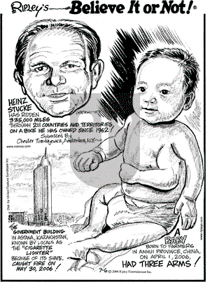 Ripley's Believe It or Not on Thursday July 6, 2006 Comic Strip