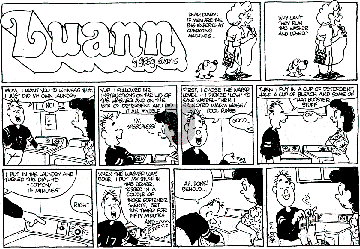 Luann - Sunday July 19, 1992 Comic Strip