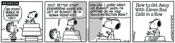 Peanuts on Tuesday December 2, 1975 Comic Strip