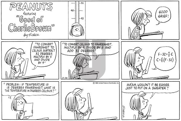 Peanuts on Sunday March 28, 1982 Comic Strip