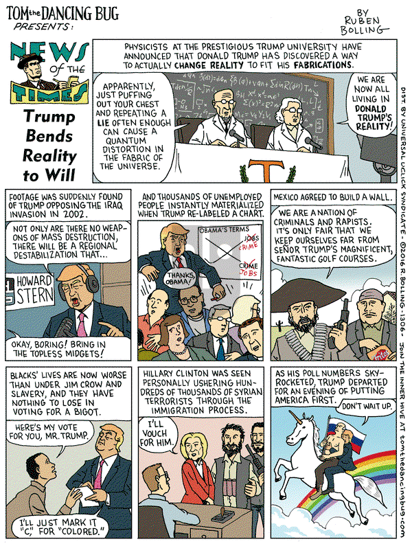 Tom the Dancing Bug on Friday September 30, 2016 Comic Strip