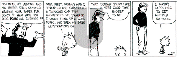 Calvin and Hobbes on Tuesday November 30, 1993 Comic Strip