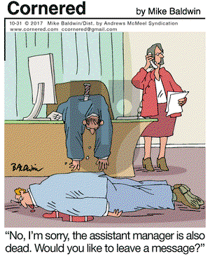 Cornered on Tuesday October 31, 2017 Comic Strip