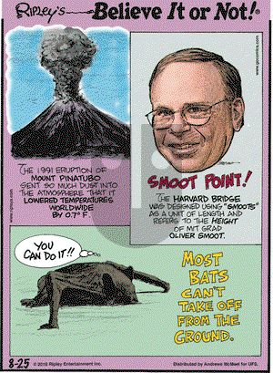 Ripley's Believe It or Not on Saturday August 25, 2018 Comic Strip