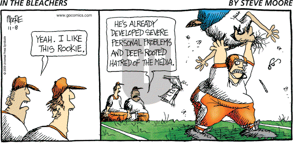 In the Bleachers on Sunday November 8, 2009 Comic Strip