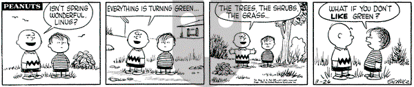Peanuts on Tuesday March 26, 1957 Comic Strip