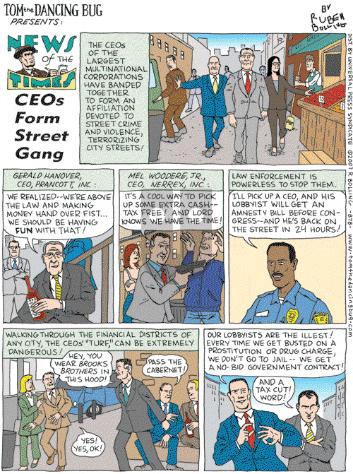 Tom the Dancing Bug on Saturday December 8, 2007 Comic Strip