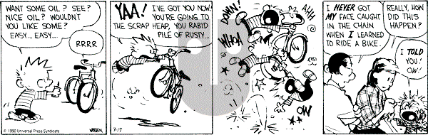 Calvin and Hobbes - Tuesday July 17, 1990 Comic Strip