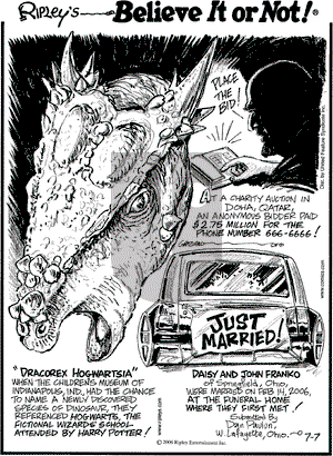 Ripley's Believe It or Not on Friday July 7, 2006 Comic Strip