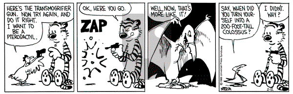 Calvin and Hobbes on Friday February 12, 1988 Comic Strip