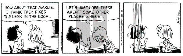 Peanuts - Friday April 11, 1997 Comic Strip