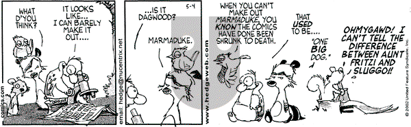 Over the Hedge on Saturday May 4, 2002 Comic Strip
