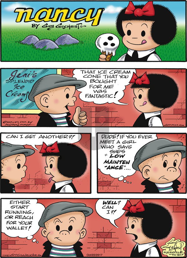 Nancy on Sunday October 22, 2017 Comic Strip