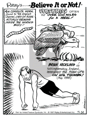 Ripley's Believe It or Not on Monday July 14, 1997 Comic Strip