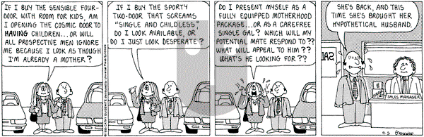 Cathy Classics on Friday October 6, 1995 Comic Strip