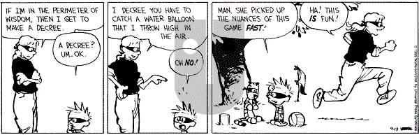 Calvin and Hobbes - Wednesday September 13, 1995 Comic Strip