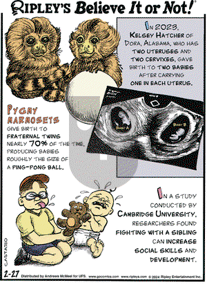Ripley's Believe It or Not - Tuesday February 27, 2024 Comic Strip