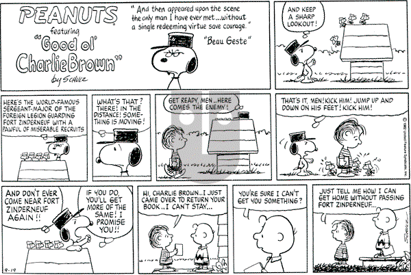 Peanuts - Sunday September 19, 1982 Comic Strip