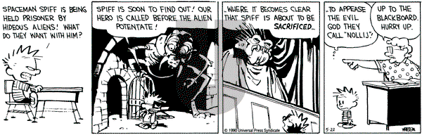 Calvin and Hobbes on Tuesday May 22, 1990 Comic Strip